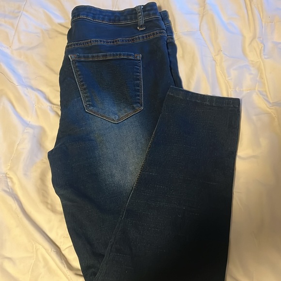 Blue Straight Leg Jeans - Picture 3 of 4
